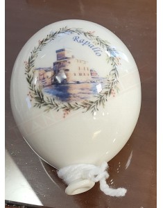 Palloncino diametro 12 in terracotta decorata bianca con castello Rapallo