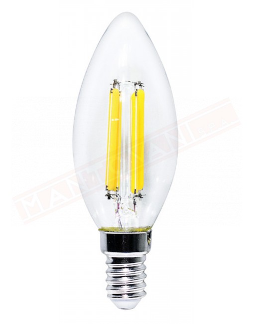 Life lampadina led e14 oliva trasparente 6.5 w =60 w non dimmerabile classe energetica F 806 lumen 35x97mm 4000k