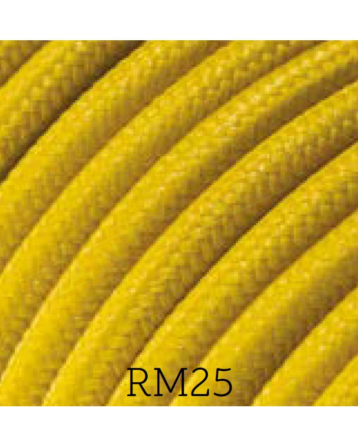 Cavo elettrico tessile tondo effetto seta 2x0,75 senape adatto per pendel. Cavi elettrici colorati Amarcords