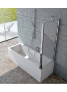 CSA box doccia parete fissa per Camilla vasca h 140 6mm misure da 67 69.5 profili argento satinato\lucido laccato bianco