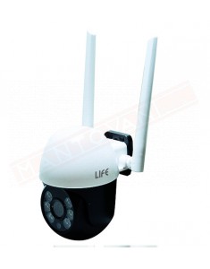 Life videocamera 3 mp wireless orientabile motorizzata registrazione su micro sd non fornita o su cloud servizio in abbonamento
