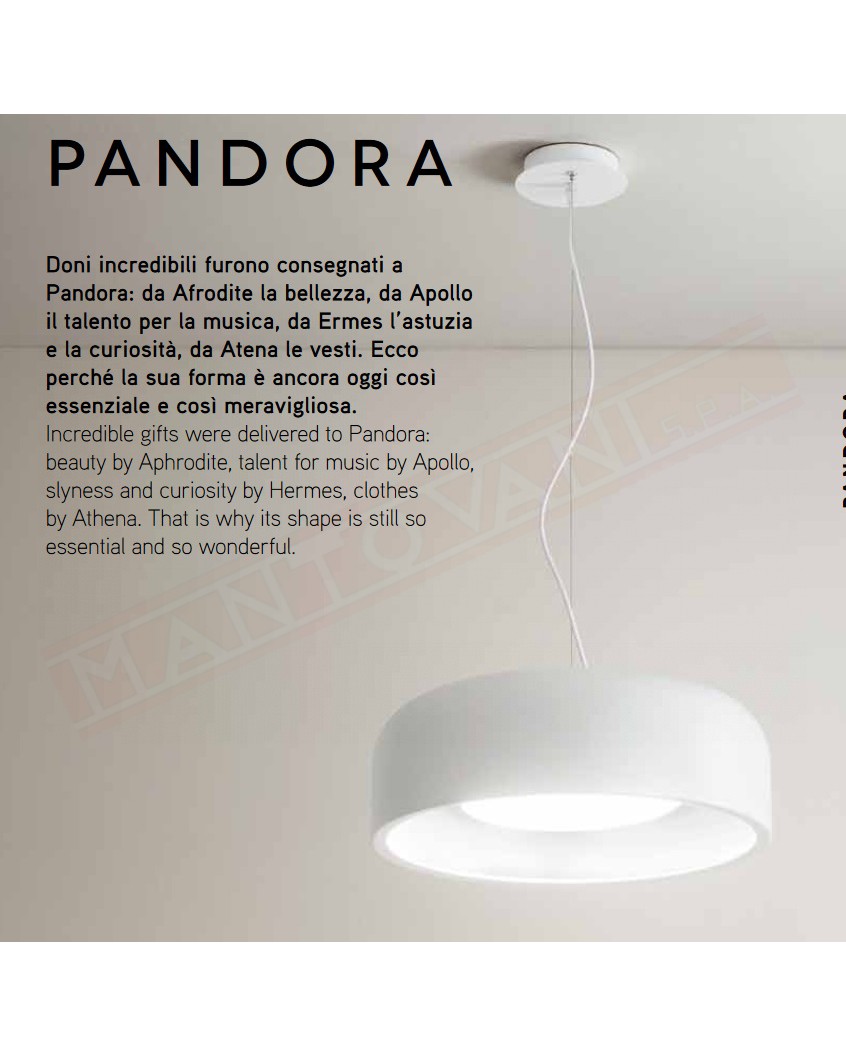 Perenz Pandora sospensione in metallo bianco opaco diametro 48 h 150 max 1xe27