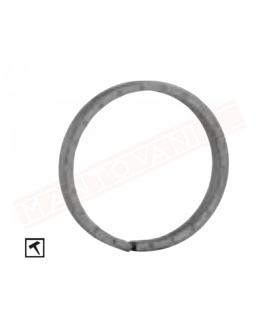 Cerchio in ferro martellato 16x6 diametro 90 mm . Anello in ferro battuto decorativo per cancelli e inferriate