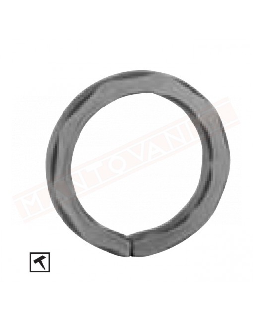 Cerchio in ferro quadro 12 martellato diametro 110 mm . Anello in ferro decorativo per cancelli e inferriate