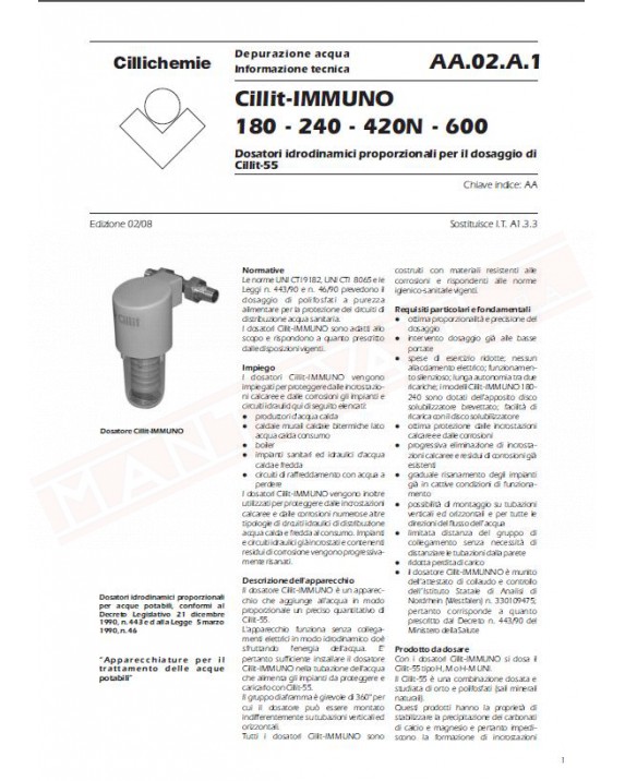 Filtro antical polifosfatos Cillit IMMUNO 181
