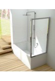 CSA box doccia parete fissa per Amelia vasca h 140 4 mm misure da 67 70 profili argento satinato\lucido laccato bianco