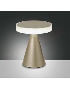 Fabas Neutra lampada da tavolo in metallo oro opaco a led 8w 720lm regolazione al tocco con dimmer diametro cm 17 h. cm 20