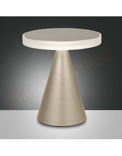 Fabas Neutra lampada da tavolo in metallo oro opaco a led 12w 1080lm regolazione al tocco con dimmerdiametro cm 24 h. cm 27