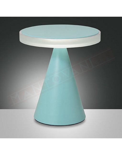 Fabas Neutra lampada da tavolo in metallo verde a led 12w 1080lm regolazione al tocco con dimmerdiametro cm24 h. cm 27