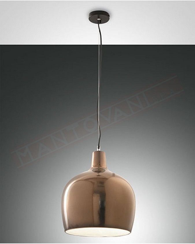 Fabas Glossy sospensione in ceramica color bronzo diametro cm 32 1Xe27
