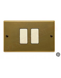 Feb Elettrica Laser placca alluminio bronzo 2 posti vicini per supporto compatibile serie Magic scatola tonda