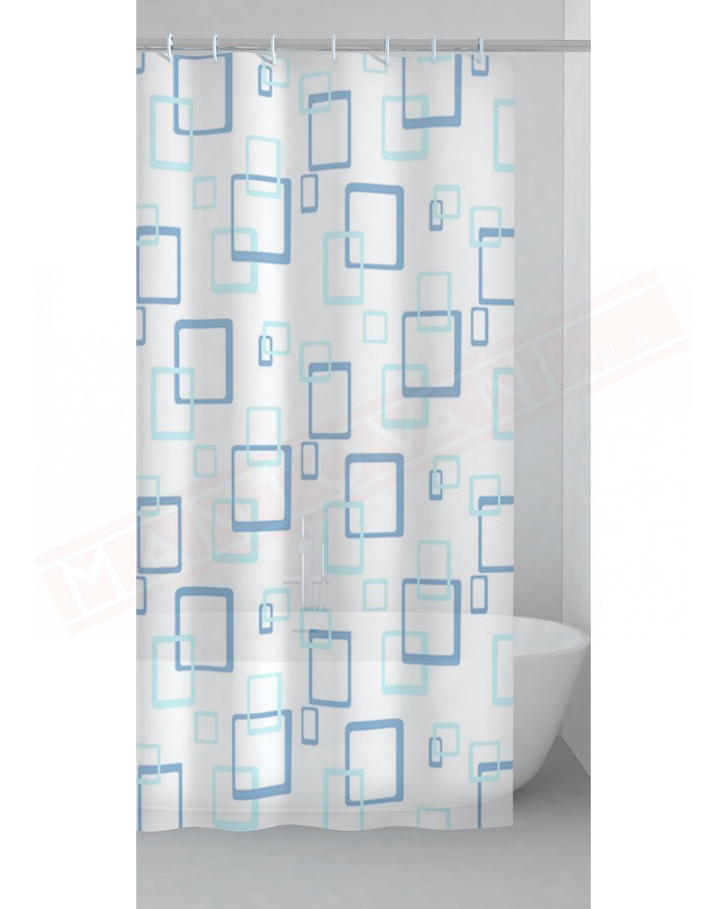 Gedy G.Tablet tenda doccia in peva color azzurro con disegni cm 240 altezza 200 spessore 0,143