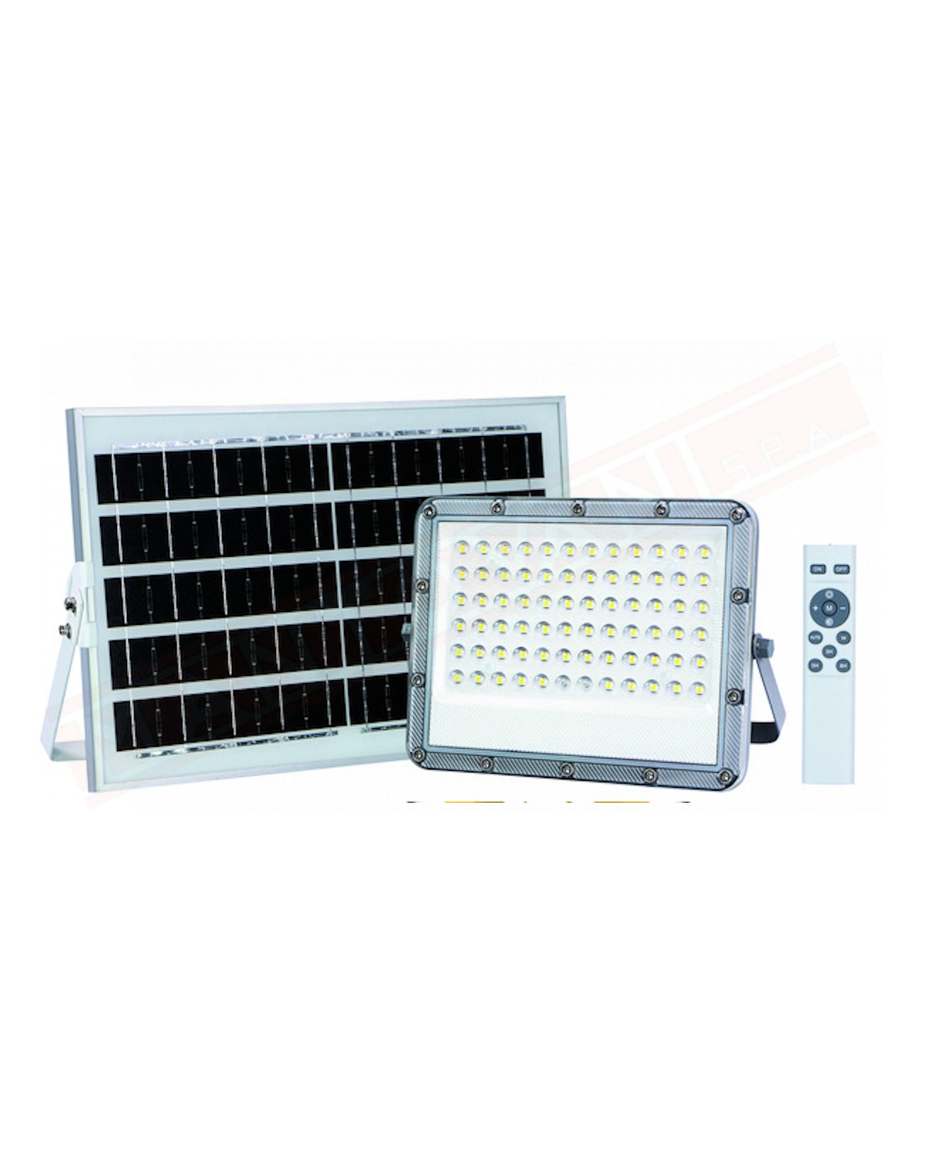 Life Proiettore 1200 lumen 4000K con pannello solare e telecomando per comando , regolazione luminosità e timer .