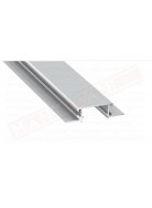 Profilo 2.02 metri tipo ZATI alluminio per montaggio incassato nello spessore lastra 13 mm senza copertura prezzo al metro