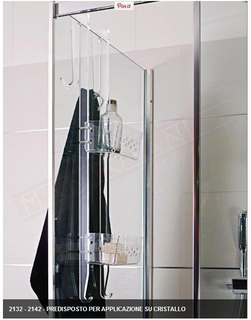 Gancio Doccia - Fissaggio a Vetro o Box Doccia 20x18,5x h 23 cm plexiglass  e in legno sono realizzati in Teak grigio fumè, CIPI The Bathroom