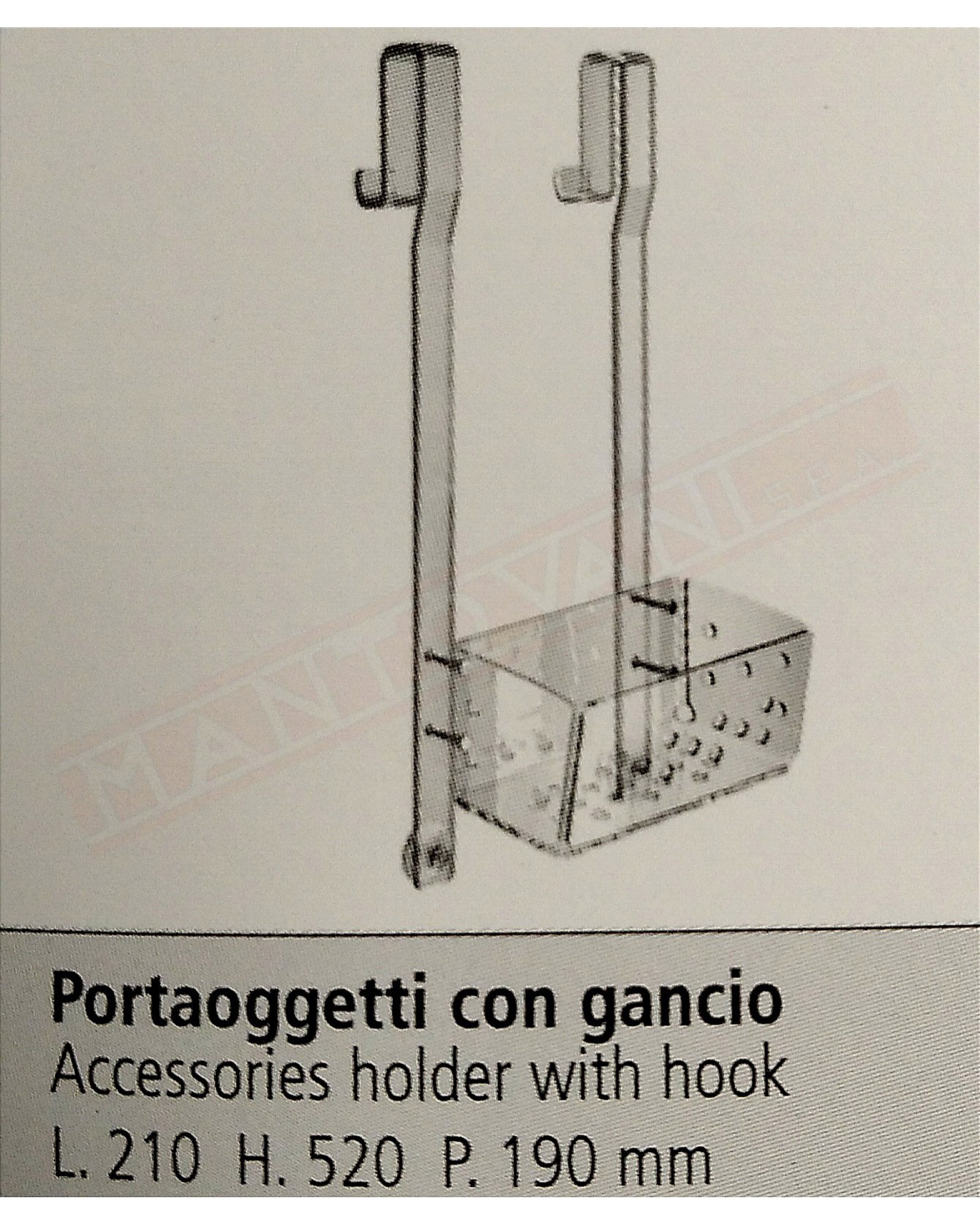 TL BATH Portaoggetti per doccia con 1 mensola 21x52x19 con ganci appensisalviette all esterno