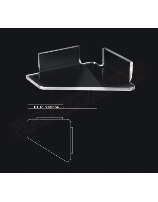 Tl.bath Flesso plexyglass mensola angolare fissaggio con adesivo 203x48x200 mm in plexyglass