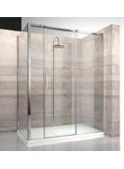 Vismaravetro box doccia Gliss ad angolo scorrevole lato fisso e lato apribile verso muro tra 138 e 199 estensibilità 30 mm