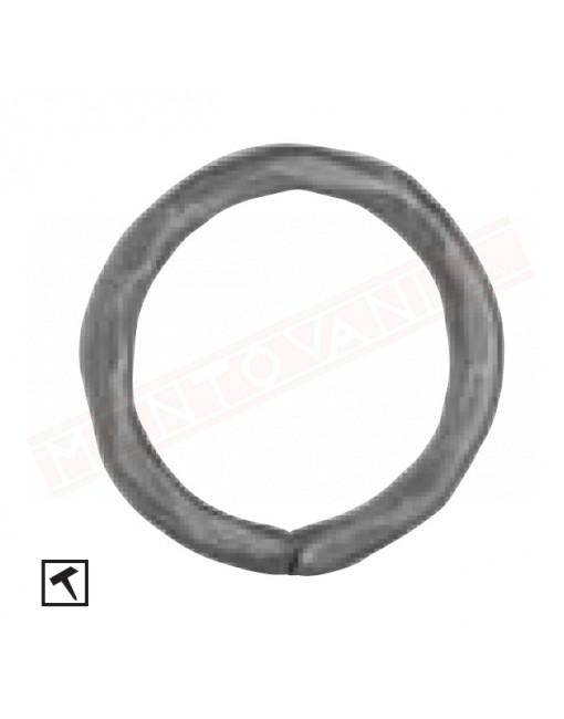 Cerchio in ferro 12 diametro 100 mm martellato . Anello in ferro decorativo per cancelli e inferriate