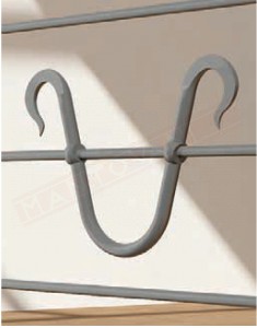 Elemento decorativo per ringhiera moderna in ferro altezza 210 mm diametro 14 mm a "u "