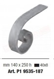 Riccio terminale per corrimano in ferro pieno piatto 40x8 mm mm 140x 250 h