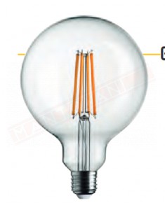 Lampadina led trasparente globo E 27 7W=60W 806 Lumen luce calda 2700k classe energetica e non dimmerabile
