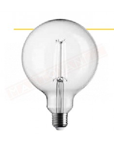 Lampadina sfera led filamento bianco 178x125mm trasparente E27 11w = 100 w 1521 lumen 3000k classe energetica D non dimmerabile