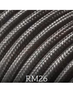 Cavo elettrico tessile tondo effetto seta 2x0,75 grigio scuro adatto per pendel. Cavi elettrici colorati Amarcords