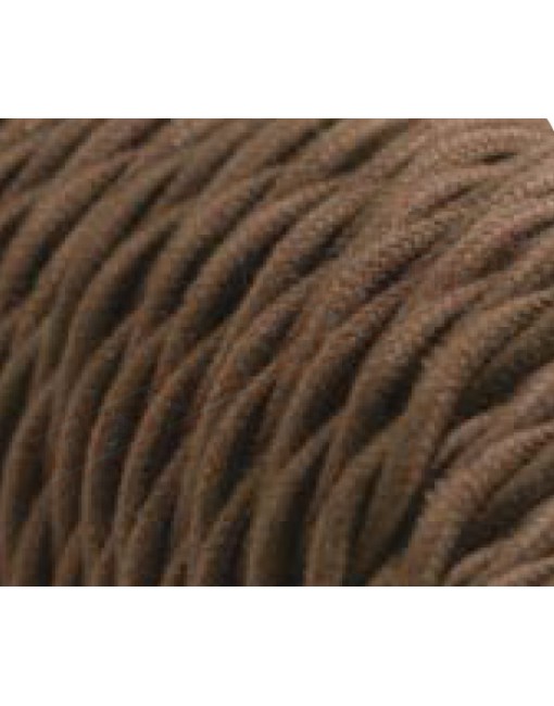 Cavo elettrico tessile trecciato cotone 2x0,75 marrone adatto per pendel. Cavi elettrici trecciati colorati Amarcords