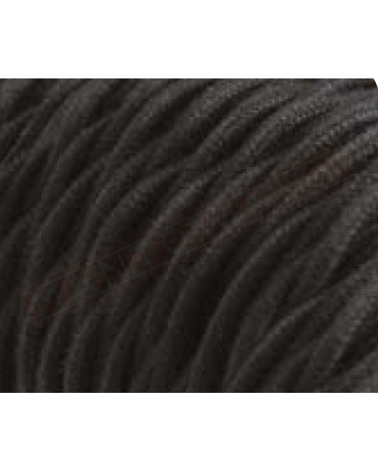 Cavo elettrico tessile trecciato cotone 3x0,75 nero adatto per pendel. Cavi elettrici trecciati colorati Amarcords