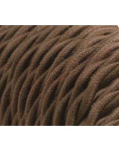 Cavo elettrico tessile trecciato cotone 3x0,75 marrone adatto per pendel. Cavi elettettrici trecciati colorati Amarcords