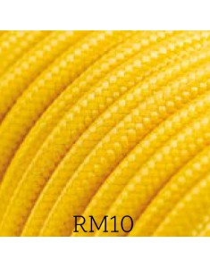Cavo elettrico tessile tondo effetto seta 2x0,75 giallo adatto per pendel. Cavi elettrici colorati Amarcords
