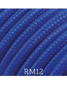 Cavo elettrico tessile tondo effetto seta 2x0,75 blu adatto per pendel. Cavi elettrici colorati Amarcords