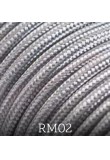 Cavo elettrico tessile tondo effetto seta 2x0,75 argento adatto per pendel. Cavi elettrici colorati Amarcords
