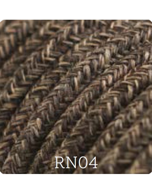 Cavo elettrico tessile tondo lino 2x0,75 canvas marrone adatto per pendel. Cavi elettrici colorati Amarcords