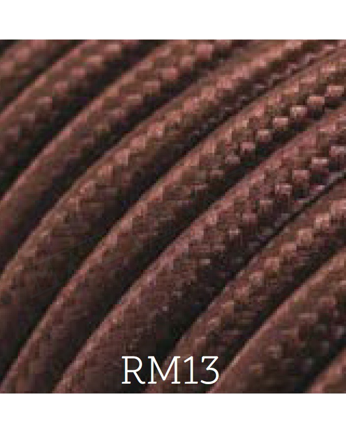 Cavo elettrico tessile tondo effetto seta 3x0,75 marrone adatto per pendel. Cavi elettrici colorati Amarcords