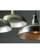 Amarcords Industrial Lampadario a sospensione 2m. campana in metallo martellata a mano colr bronzo rosone canna di fucile