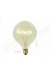 Amarcords lampadina led E27 globo 125 vetro ambrato 4 w 130 lumen 2000 k filamento amore classe a+ dimmerabile