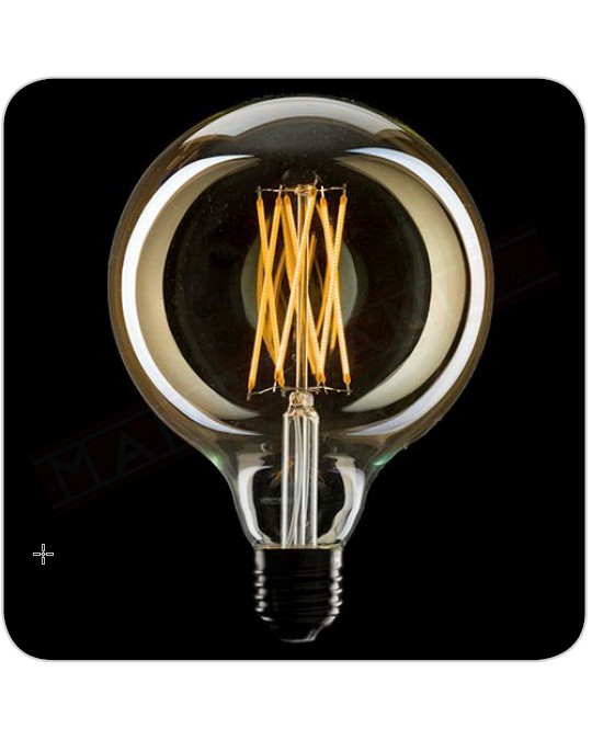 Amarcords lampadina led globe 125 e27 ambrata 4 w 250 lumen 2000 k tono caldo victorian led classe energetica A++ 125x145mm
