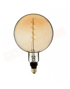 Amarcords lampadina a led dimmerabile 4w tipo G200 luce calda vetro ambrato 2000k E 27