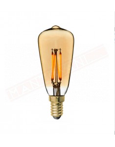 Amarcords lampadina a led dimmerabile 3,5w tipo MINI st 64 edison luce calda vetro ambrato 2000k E 14