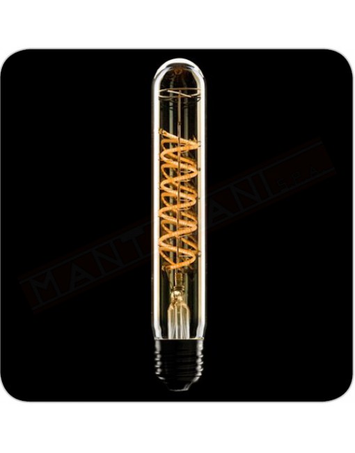 Amarcords lampadina led tubolare e27 ambrata 4w 250 lumen 2000 k tono caldo victorian led spiral classe energetica A++ 28x220mm