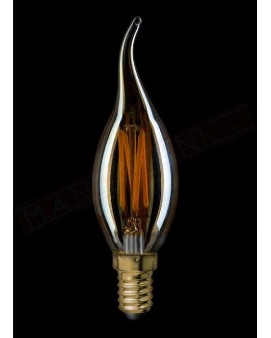 Amarcords lampadina a led dimmerabile 3,5w tipo colpo di vento luce calda vetro ambrato 2000k E 14