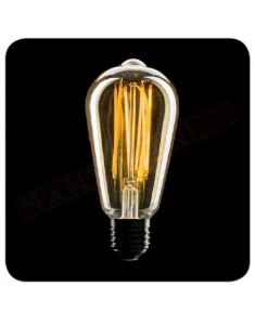 Amarcords lampadina led edison gabbia 64 e27 ambrata 4w 250 lumen 2000 k tono caldo victorian led classe energetica A++ 64x140mm