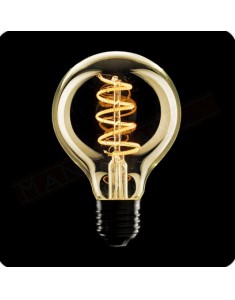 Amarcords lampadina led globe e27 chiara 4 w 250 lumen 2000 k tono caldo victorian led spirale classe energetica A++ 80x120mm