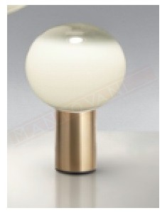 Artemide Laguna 16 Table lampada da tavolo con diffusore in vetro soffiato e struttura oro satinato 1xe14 a led 8w