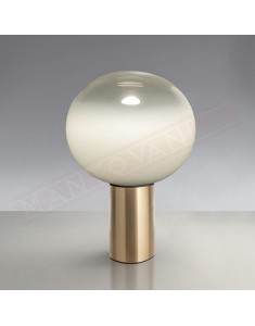 Artemide Laguna 16 lampada da tavolo a led corpo in vetro soffiato bianco e alluminio bronzo satinato