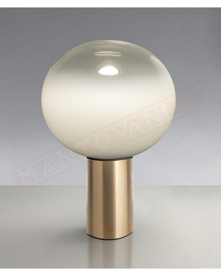Artemide Laguna 37 lampada da tavolo a led corpo in vetro soffiato bianco e alluminio bronzo satinato