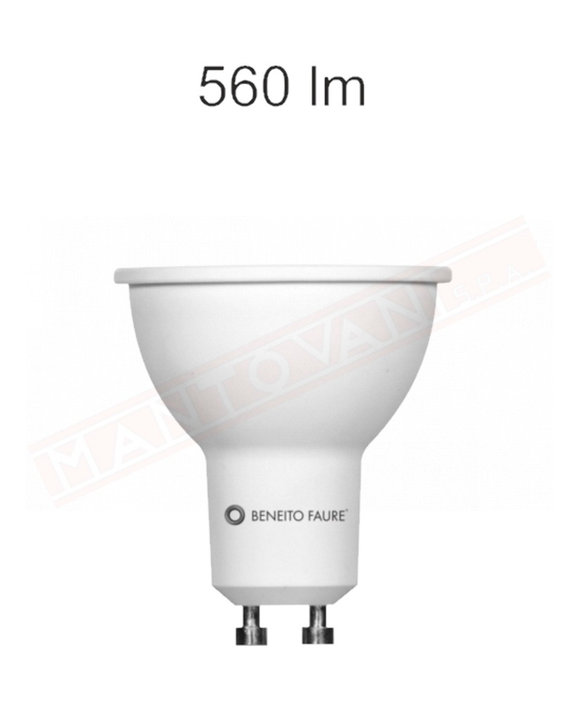 Lampadina gu 10 luce fredda 5000k 6 w 560 lumen non dimmerabile fascio 120 gradi classe energetica A+ 60X50 mm