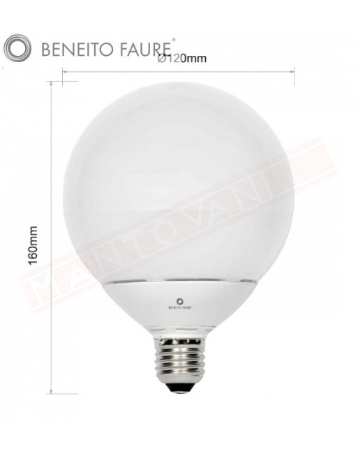 BENEITO FAURE LAMPADINA LED GLOBO 14 W LUCE CALDA 1320 LUMEN CLASSE ENERGETICA A+